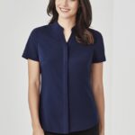Womens Juliette Short Sleeve Blouse - Navy