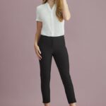 Womens Siena 7/8 Mid-waist Slim Leg Pant - Black