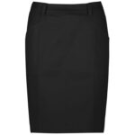 Womens Mid Waist Stretch Chino Skirt - Black