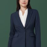 Womens Renew Single Button Mid Length Jacket - Navy Dusk