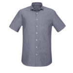Mens Charlie Classic Fit Short Sleeve Shirt - Navy Chambray
