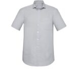 Mens Charlie Classic Fit Short Sleeve Shirt - Silver Chambray