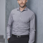 Mens Conran Tailored Long Sleeve Shirt - Slate/white