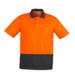 Unisex Hi Vis Basic Short Sleeve Polo - Orange/charcoal