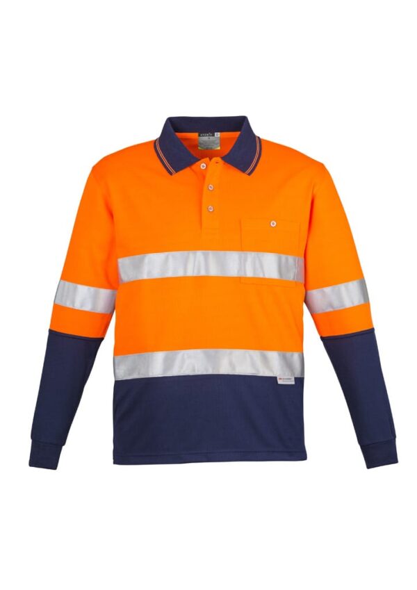 Mens Hi Vis Spliced Long Sleeve Polo - Hoop Taped - Image 23