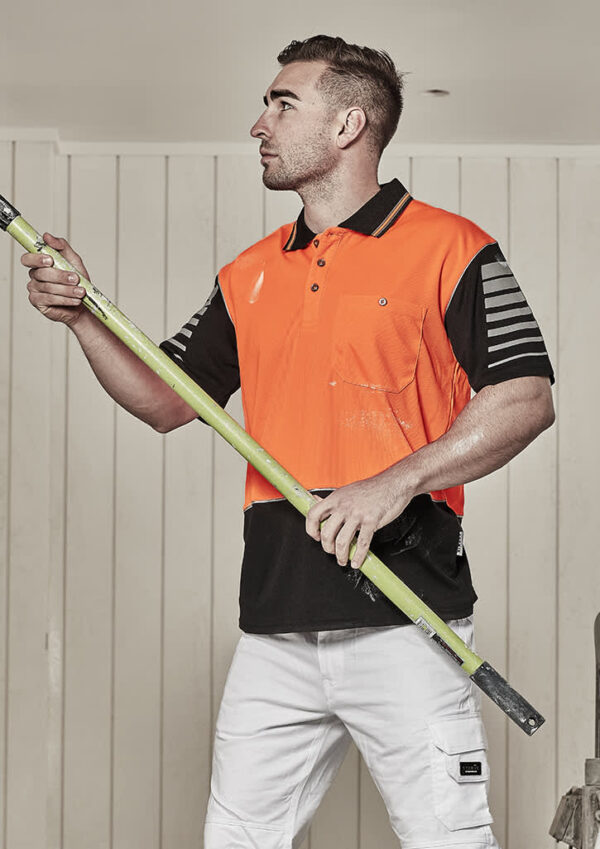 Mens Hi Vis Zone Short Sleeve Polo - Image 2