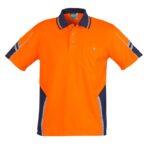 Mens Hi Vis Squad Short Sleeve Polo - Orange/navy