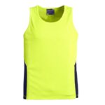 Mens Hi Vis Squad Singlet - Yellow/navy