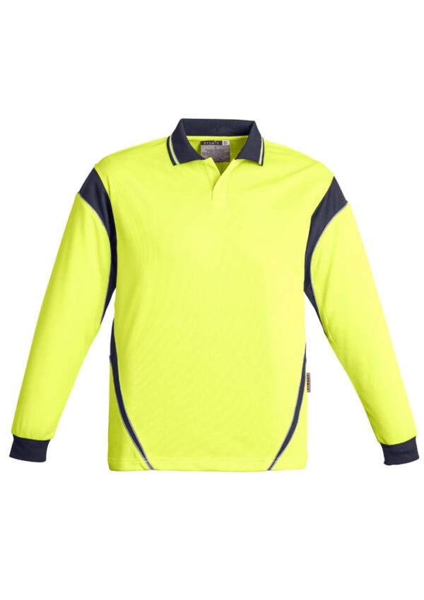 Mens Hi Vis Aztec Long Sleeve Polo - Image 3