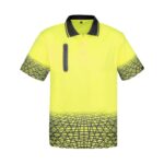 Mens Hi Vis Tracks Short Sleeve Polo - Yellow/charcoal