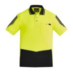 Mens Hi Vis Flux Short Sleeve Polo - Yellow/black