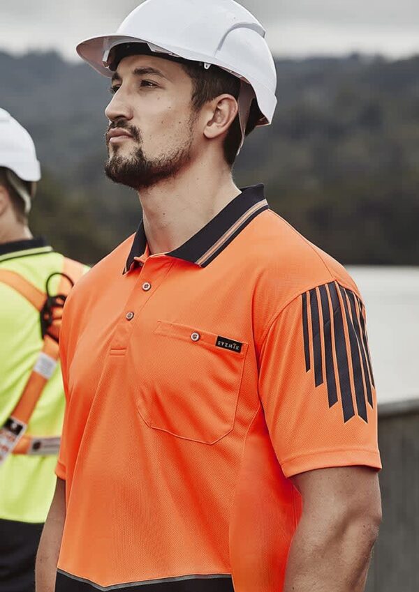 Mens Hi Vis Flux Short Sleeve Polo - Image 2
