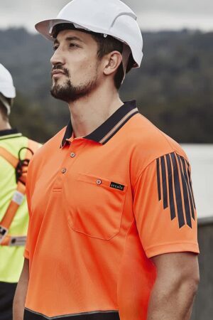 Mens Hi Vis Flux Short Sleeve Polo