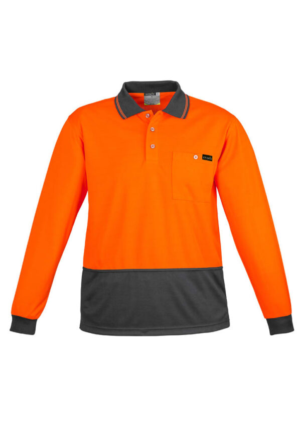 Mens Hi Vis Comfort Back Long Sleeve Polo - Image 34