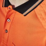 Mens Hi Vis Reinforced Squad Short Sleeve Polo - Orange/navy