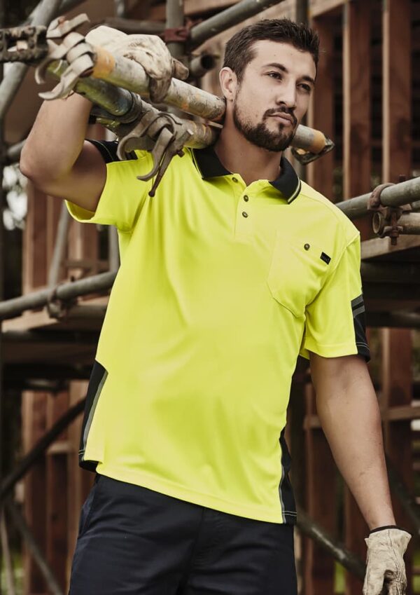 Mens Hi Vis Reinforced Squad Short Sleeve Polo - Image 15