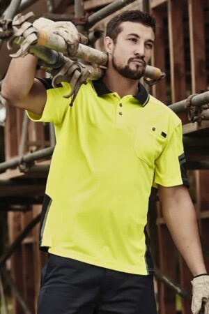Mens Hi Vis Reinforced Squad Short Sleeve Polo