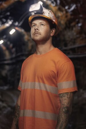 Mens Hi Vis Segmented Tape Cotton Tee Shirt