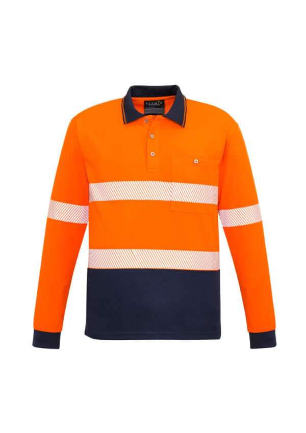 Unisex Hi Vis Segmented Tape Long Sleeve Polo - Image 7