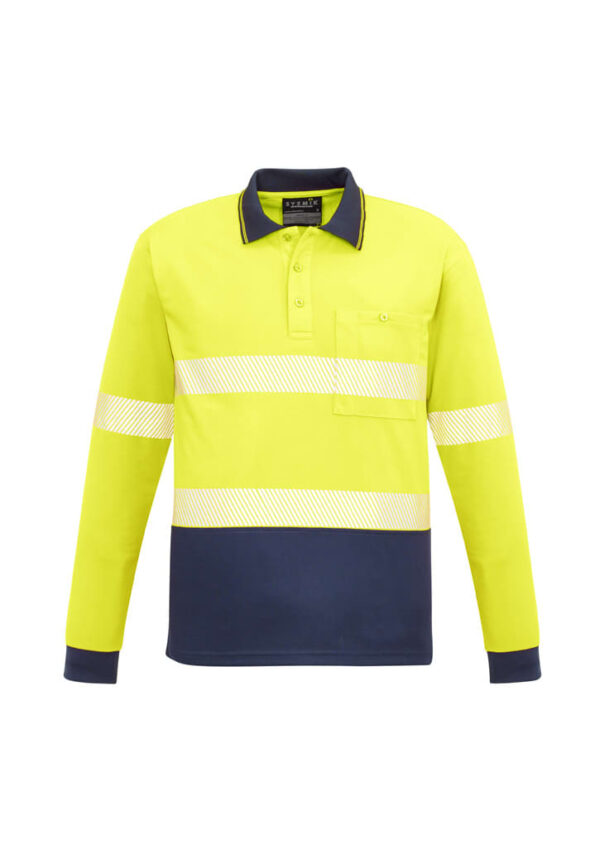 Unisex Hi Vis Segmented Tape Long Sleeve Polo - Image 15