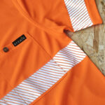 Unisex Hi Vis Segmented Tape Short Sleeve Polo - Orange/navy