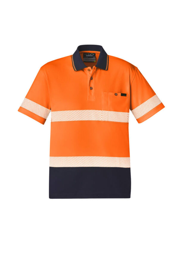 Unisex Hi Vis Segmented Tape Short Sleeve Polo - Image 5