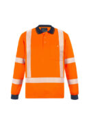 Unisex Hi Vis X Back Nsw Rail Long Sleeve Polo