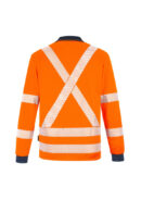 Unisex Hi Vis X Back Nsw Rail Long Sleeve Polo