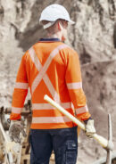 Unisex Hi Vis X Back Nsw Rail Long Sleeve Polo