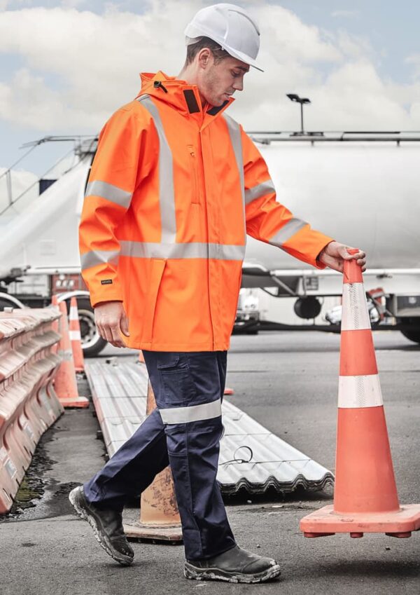 Mens Hi Vis X Back Heavy Duty Waterproof Jacket - Image 4
