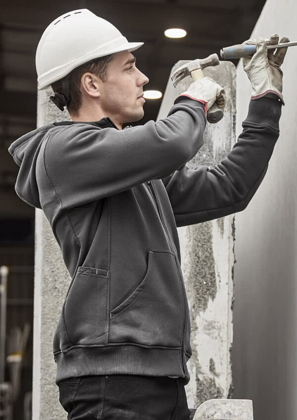 Unisex Zip Front Multi-pocket Hoodie - Image 49