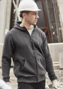 Unisex Zip Front Multi-pocket Hoodie