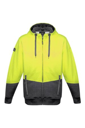 Unisex Hi Vis Textured Jacquard Full Zip Hoodie