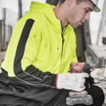 Unisex Hi Vis Full Zip Hoodie - Yellow/black