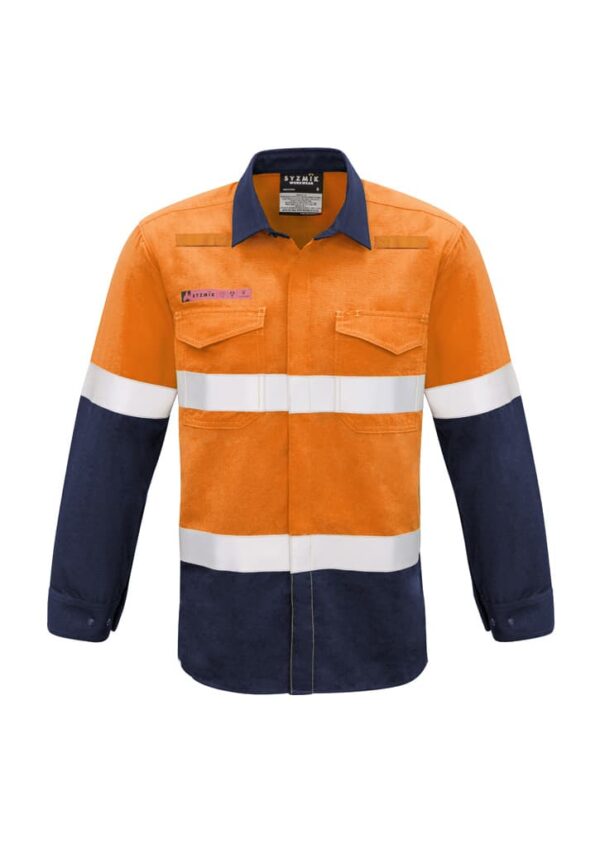Mens Red Flame Hi Vis Shirt - Hoop Taped - Image 6
