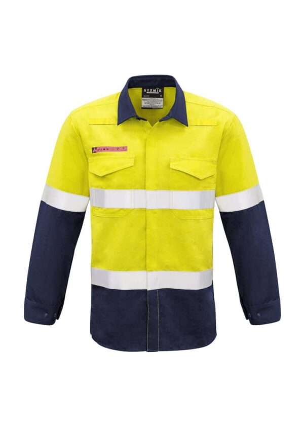 Mens Red Flame Hi Vis Shirt - Hoop Taped - Image 9