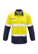 Mens Red Flame Hi Vis Shirt - Hoop Taped