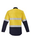 Mens Orange Flame Hi Vis Open Front Spliced Shirt - Hoop Taped