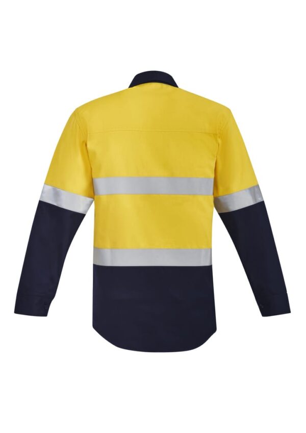Mens Orange Flame Hi Vis Open Front Spliced Shirt - Hoop Taped - Image 7