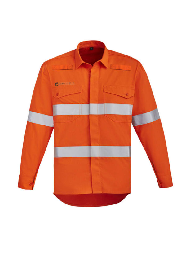 Mens Orange Flame Hi Vis Open Front Shirt - Hoop Taped - Image 11