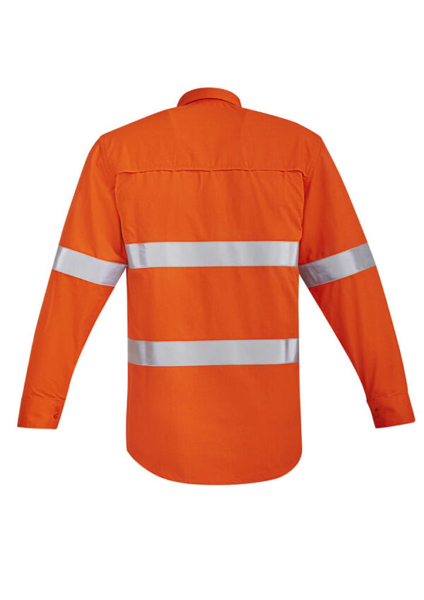 Mens Orange Flame Hi Vis Open Front Shirt - Hoop Taped - Image 4