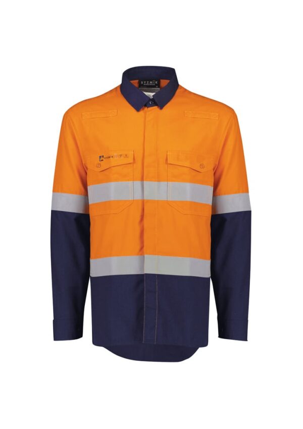 Mens Orange Flame Lightweight Ripstop Spliced Shirt - Hoop Taped - Image 15