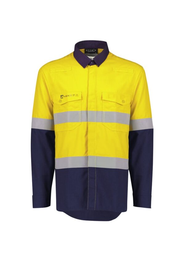 Mens Orange Flame Lightweight Ripstop Spliced Shirt - Hoop Taped - Image 10