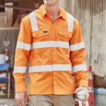 Mens Bio Motion Vic Rail Long Sleeve Shirt - Vic Rail Orange