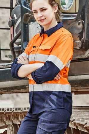 Womens Rugged Cooling Hi Vis Taped Long Sleeve Shirt