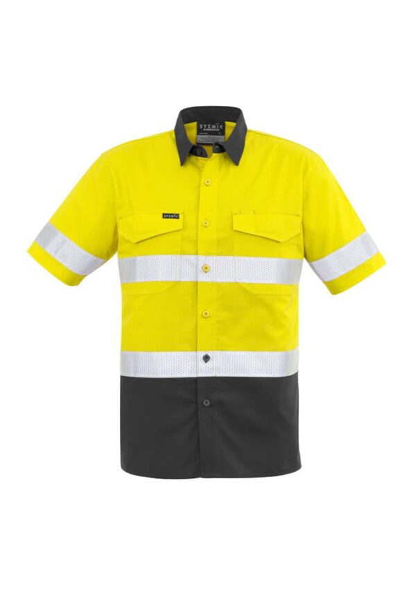 Mens Rugged Cooling Hi Vis Taped Short Sleeve Shirt - Image 42