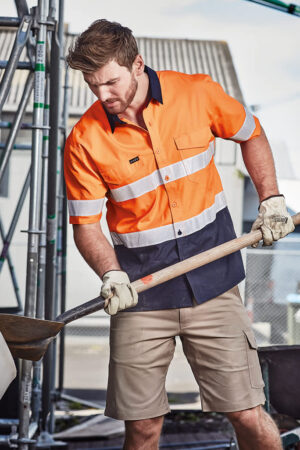 Mens Rugged Cooling Hi Vis Taped Short Sleeve Shirt